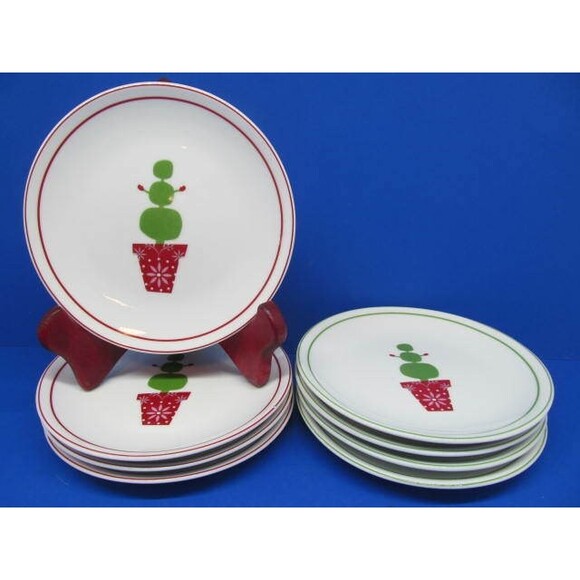 Starbucks Holiday 2006 Coffee 6 " Dessert Appetizer Plates Set Of 8 - Picture 5 of 10